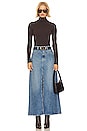 view 4 of 4 x We The Free Come As You Are Denim Maxi Skirt in Sapphire Blue Slit