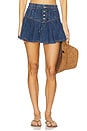 view 1 of 6 x We The Free Roselle Denim Mini Skirt in High Tide