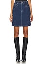 view 1 of 6 x We The Free Suzy Denim Midi Skirt In Deep Ocean in Deep Ocean