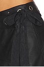 view 6 of 6 Cassis Faux Leather Wrap Skirt In Black in Black