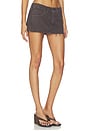 view 2 of 6 Lainey Low Rise Mini Skirt in Chocolate