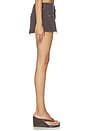 view 3 of 6 Lainey Low Rise Mini Skirt in Chocolate