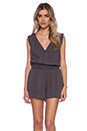 view 1 of 4 Soft Surplice Romper in Charcoal