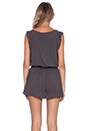 view 3 of 4 Soft Surplice Romper in Charcoal