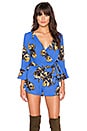 view 1 of 4 All The Right Ruffles Romper in Bright Blue Combo
