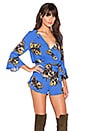 view 2 of 4 All The Right Ruffles Romper in Bright Blue Combo