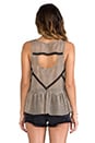 view 3 of 5 Lace & Stripe Peplum Top in Black & Toasted Almond