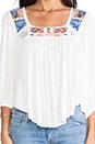 view 4 of 5 Free Bird Embroidered Top in Alabaster