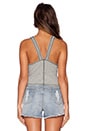 view 4 of 3 Jacquard Stripe Tank in Black & Cream