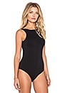 view 4 of 5 High Neck Low Back Bodysuit in Black