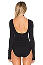 view 5 of 6 Seamless Low Back Bodysuit in Black