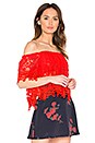 view 2 of 5 Sweet Dreams Lace Crop Top in Bright Red