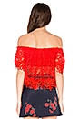 view 3 of 5 Sweet Dreams Lace Crop Top in Bright Red
