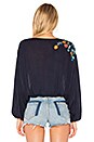 view 3 of 5 Up And Away Embroidered Top in Indigo Blue