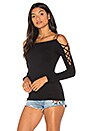 view 2 of 4 Cross Shoulders Layering Top in Black