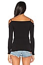 view 3 of 4 Cross Shoulders Layering Top in Black