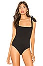view 2 of 5 Tie Shoulder Bodysuit in Black