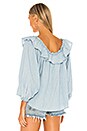 view 3 of 4 Lily Of The Valley Chambray Blouse in Blue