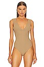 view 2 of 5 Keep It Sleek Bodysuit in Tan