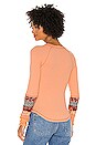 view 3 of 5 In The Mix Cuff Top in Desert Orange Combo