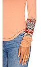 view 5 of 5 In The Mix Cuff Top in Desert Orange Combo