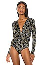view 2 of 5 Printed Turnt Bodysuit in Night Combo