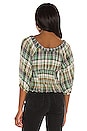view 3 of 4 Teagan Plaid Puff Sleeve Top in Teal Combo