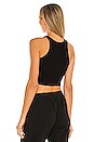view 3 of 5 High Neck Ribbed Crop Top in Black