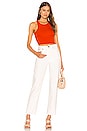 view 4 of 4 High Neck Ribbed Crop Top in Bright Orange