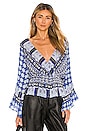view 1 of 4 Rosalie Wrap Top in Indigo Combo