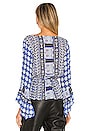 view 3 of 4 Rosalie Wrap Top in Indigo Combo