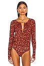 view 2 of 5 Kaya Printed Bodysuit in Chocolate