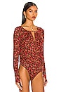 view 3 of 5 Kaya Printed Bodysuit in Chocolate