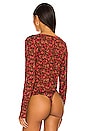 view 4 of 5 Kaya Printed Bodysuit in Chocolate