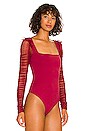 view 3 of 5 Must Be Love Bodysuit in Wine