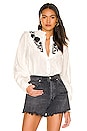 view 1 of 4 Rose Vines Embroidered Top in Ivory Combo