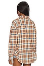 view 3 of 4 Happy Hour Plaid Shirt in Tan