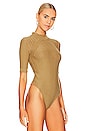 view 3 of 5 Winter Warmer Solid Bodysuit in Tropical Nut
