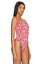 view 3 of 5 X Intimately FP Clean Lines Printed Bodysuit in Scarlet Combo