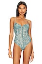 view 2 of 5 x Intimately FP Night Rhythm Corset Bodysuit In Sage Combo in Sage Combo