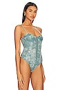 view 3 of 5 x Intimately FP Night Rhythm Corset Bodysuit In Sage Combo in Sage Combo