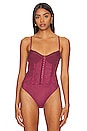 view 2 of 5 x Intimately FP Night Rhythm Corset Bodysuit In Washed Maroon in Washed Maroon