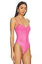 view 3 of 5 x Intimately FP Night Rhythm Corset Bodysuit In Lucky Pink in Lucky Pink