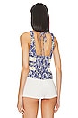 view 3 of 4 Kiana Lace Tank Printed in Blue Combo