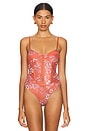 view 2 of 5 X Intimately FP Printed Night Rhythm Bodysuit in Tomato Combo