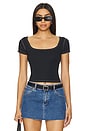 view 1 of 4 X Intimately FP End Game Pointelle Baby Tee In Black in Black