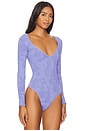 view 3 of 5 x Intimately FP Send Love Long Sleeve Bodysuit In Lolite in Lolite