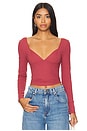 view 1 of 4 x Intimately FP Duo Corset Long Sleeve Cami In Earth Red in Earth Red