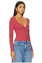 view 2 of 4 x Intimately FP Duo Corset Long Sleeve Cami In Earth Red in Earth Red