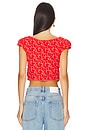 view 3 of 4 Faye Printed Top in Washed Red Combo